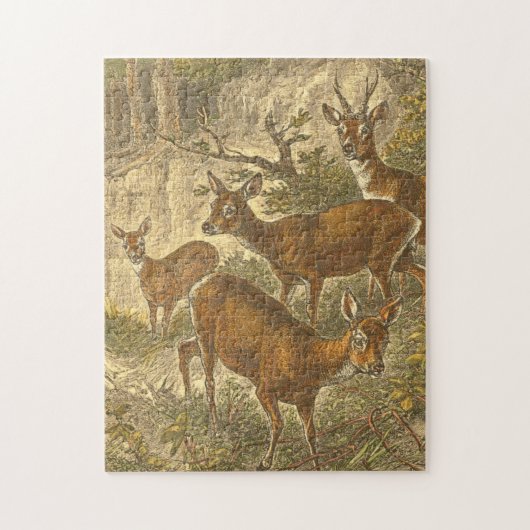 Familie van Roe - Deers in een bos Legpuzzel (Verticaal)