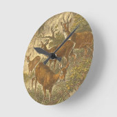 Familie van Roe - Deers in een bos Ronde Klok (Hoek)