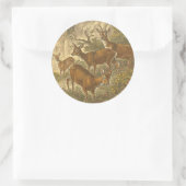 Familie van Roe - Deers in een bos Ronde Sticker (Tas)