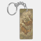 Familie van Roe - Deers in een bos Sleutelhanger (Voorkant Links)