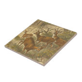 Familie van Roe - Deers in een bos Tegeltje (Zijkant)
