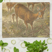 Familie van Roe - Deers in een bos Theedoek (Gevouwen)