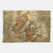 Familie van Roe - Deers in een bos Theedoek (Horizontaal)