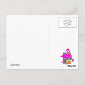 Familie van Roze Flamingos Shells en Hibiscus Art Briefkaart (Achterkant)