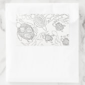 Familie van schildpadden kleur me rechthoekige sticker (Tas)