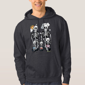 familie van skeletten hoodie