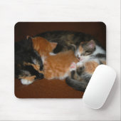 Familie van slaapkeutens muismat (Met muis)