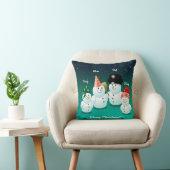 Familie van Snowmen met Gepersonaliseerd namen Kussen (Stoel)