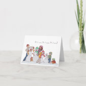 Familie van Snowmen Notecard Feestdagen Kaart (Voorkant)