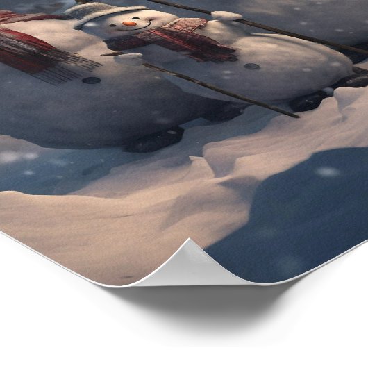 Familie van Snowmen Poster (Hoek)