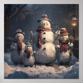 Familie van Snowmen Poster