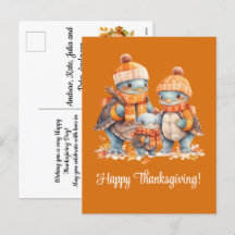 Familie van Turtles Happy Thanksgiving