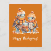 Familie van Turtles Happy Thanksgiving Feestdagenkaart (Voorkant)