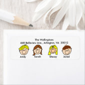 Familie van Vier Adresetiketten Etiket (Insitu)