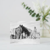 Familie van vier die naar Oklahoma 1937 moeten ter Briefkaart (Staand voorkant)