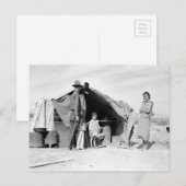 Familie van vier die naar Oklahoma 1937 moeten ter Briefkaart (Voorkant / Achterkant)