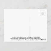 Familie van vier die naar Oklahoma 1937 moeten ter Briefkaart (Achterkant)