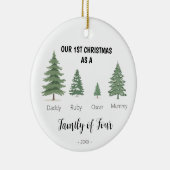 Familie van vier eerste kerst Ornament (Rechts)