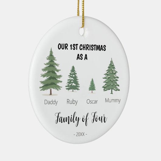 Familie van vier eerste kerst Ornament (Rechts)