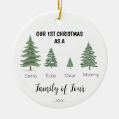 Familie van vier eerste kerst Ornament (Voorkant)