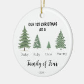 Familie van vier eerste kerst Ornament (Links)
