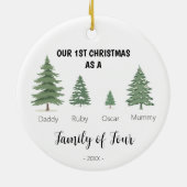 Familie van vier eerste kerst Ornament (Achterkant)