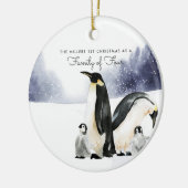 Familie van vier gepersonaliseerde kerstversiering keramisch ornament (Links)