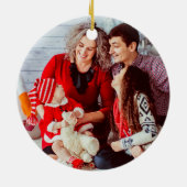 Familie van vier gepersonaliseerde kerstversiering keramisch ornament (Achterkant)