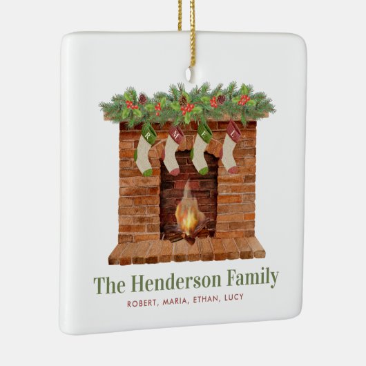 Familie van Vier Kousen Kerstmis Keramisch Ornament (Rechts)