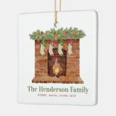 Familie van Vier Kousen Kerstmis Keramisch Ornament (Links)