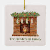 Familie van Vier Kousen Kerstmis Keramisch Ornament (Achterkant)