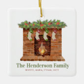 Familie van Vier Kousen Kerstmis Keramisch Ornament (Voorkant)