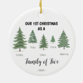 Familie van vijf eerste kerst Ornament (Achterkant)