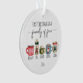 Familie van Vijf Kerst Acryl Ornament (voorkant)