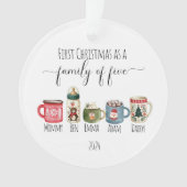 Familie van Vijf Kerst Acryl Ornament (voorkant)