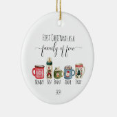 Familie van Vijf Kerst Keramisch Ornament (Rechts)