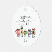 Familie van Vijf Kerst Metalen Ornament (Voorkant links)