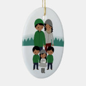 familie van vijf kerstversiering keramisch ornament (Rechts)