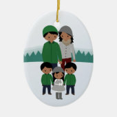  familie van vijf kerstversiering keramisch ornament (Voorkant)