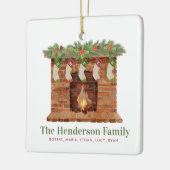 Familie van Vijf Kousen Kerstmis Keramisch Ornament (Links)