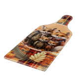 Familie van vossen Happy Thanksgiving Pumpkins Pla Snijplank (Hoek)