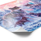 Familie van wolven schilderen foto afdruk (Hoek)