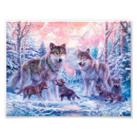 Familie van wolven schilderen
