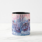 Familie van wolven schilderen mok (Midden)