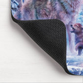 Familie van wolven schilderen muismat (Hoek)