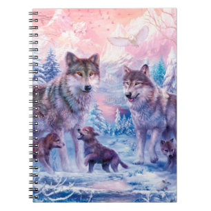 Familie van wolven schilderen notitieboek