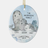 Familie van zegels met 3 kerst keramisch ornament (Rechts)