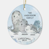 Familie van zegels met 3 kerst keramisch ornament (Links)