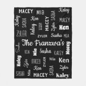 Familie van zes in koele lettertypen fleece deken (Voorkant)