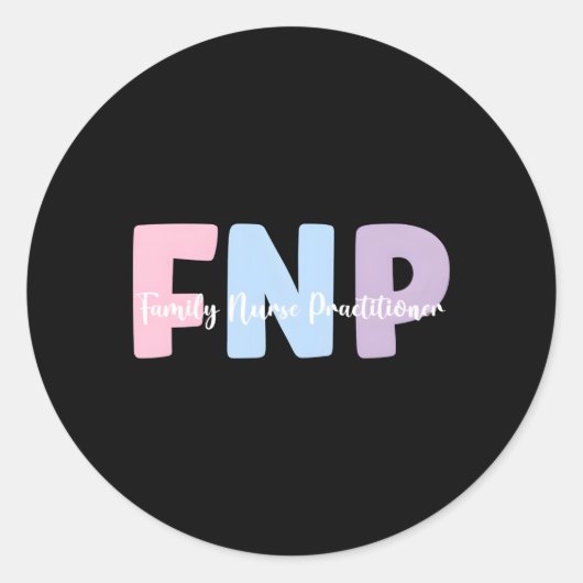 Familie Verpleegkundige FNP Ronde Sticker (Voorkant)